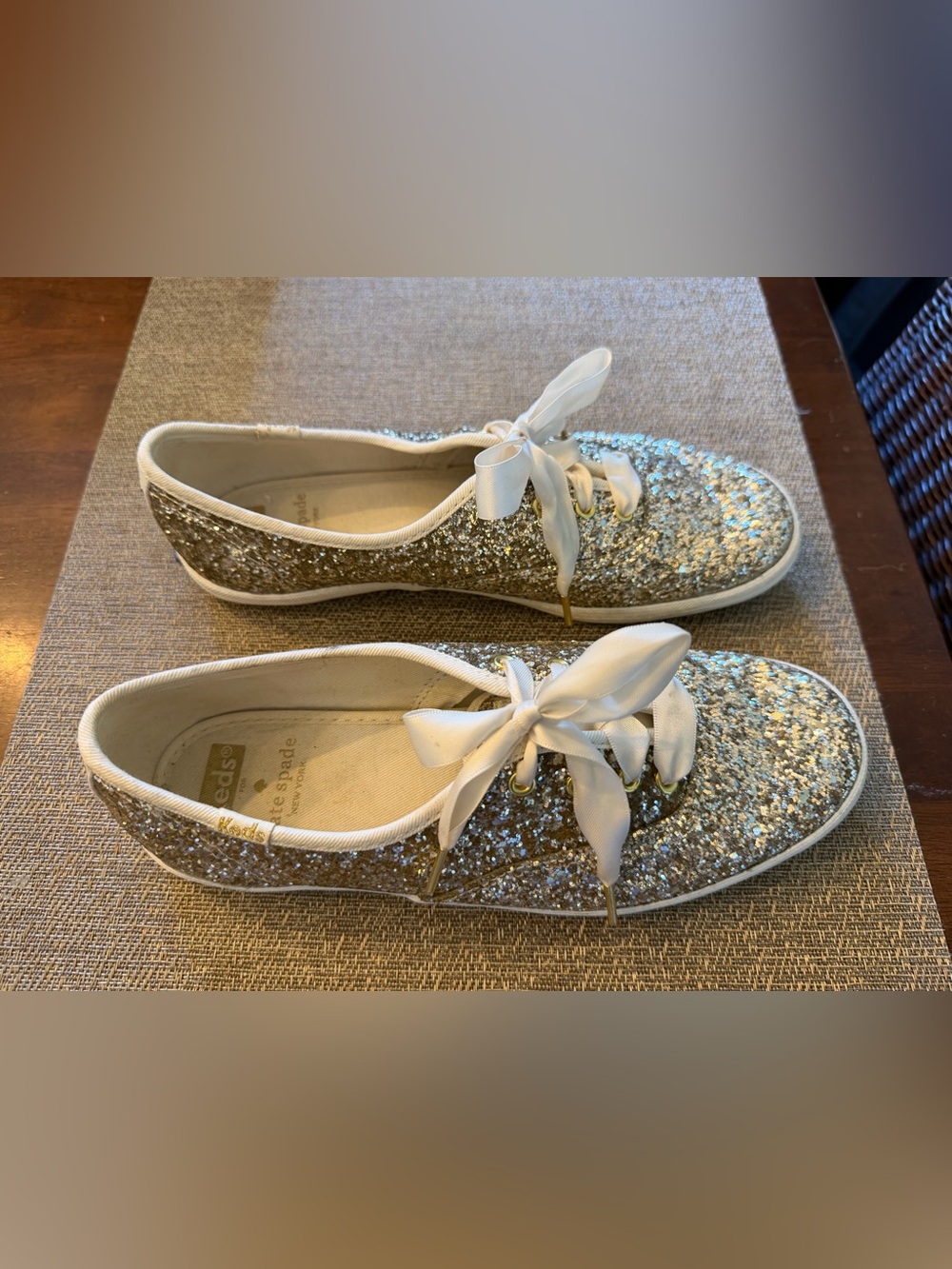 Kate Spade Gold‎ Glitter Keds Sneakers